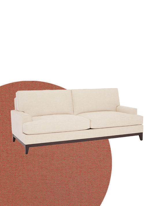 2.5 Seat Hampton Sofa in Herringbone Red