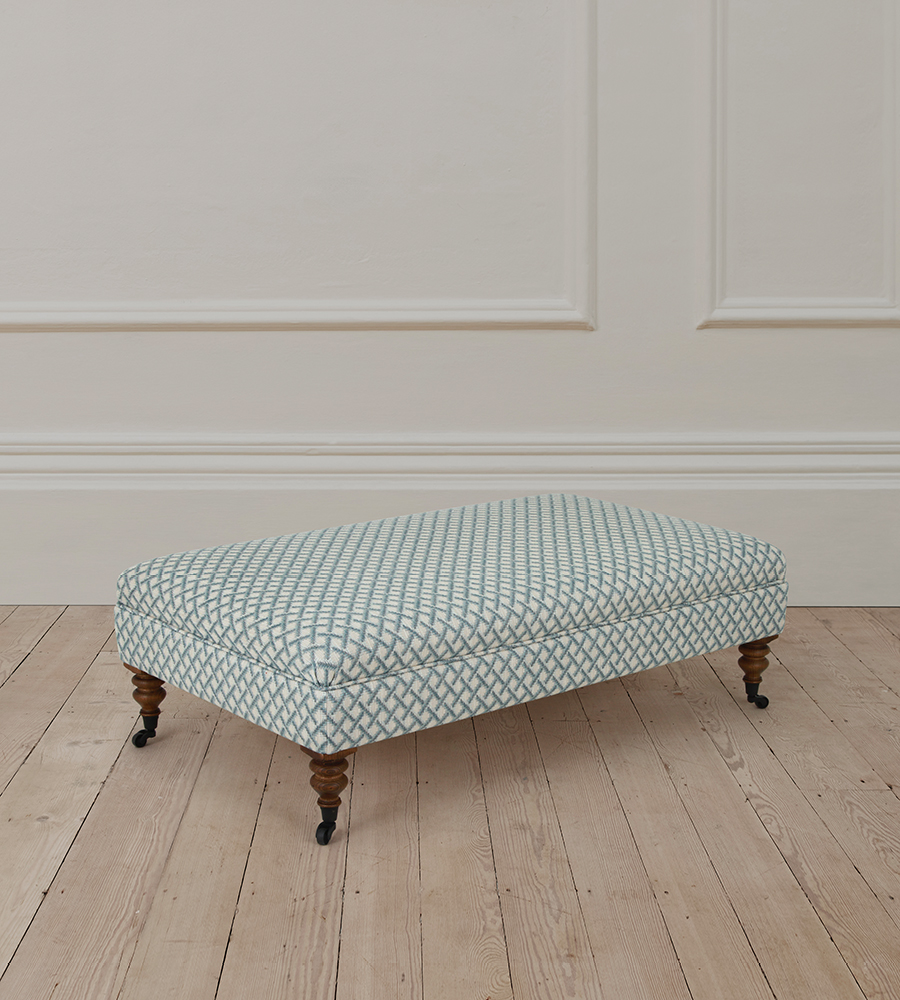 Richmond Rectangle Stool in Stanford Blue