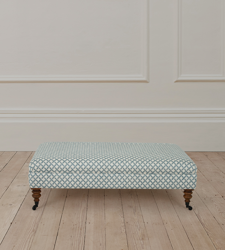 Richmond Rectangle Stool in Stanford Blue