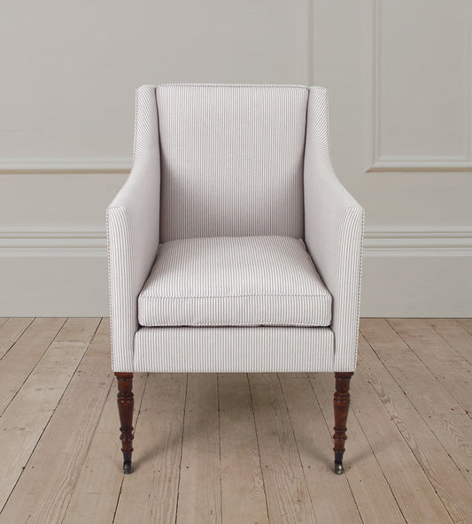 George Armchair in Dart Stripe Silver
