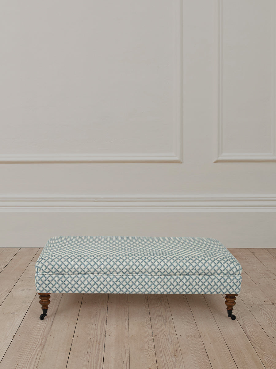 Richmond Rectangle Stool in Stanford Blue