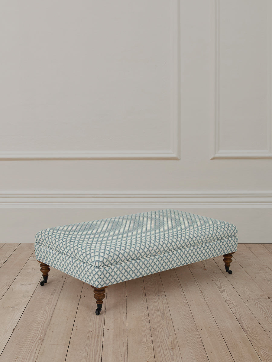 Richmond Rectangle Stool in Stanford Blue