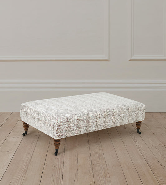 Richmond Rectangle Stool in Clarence Stone