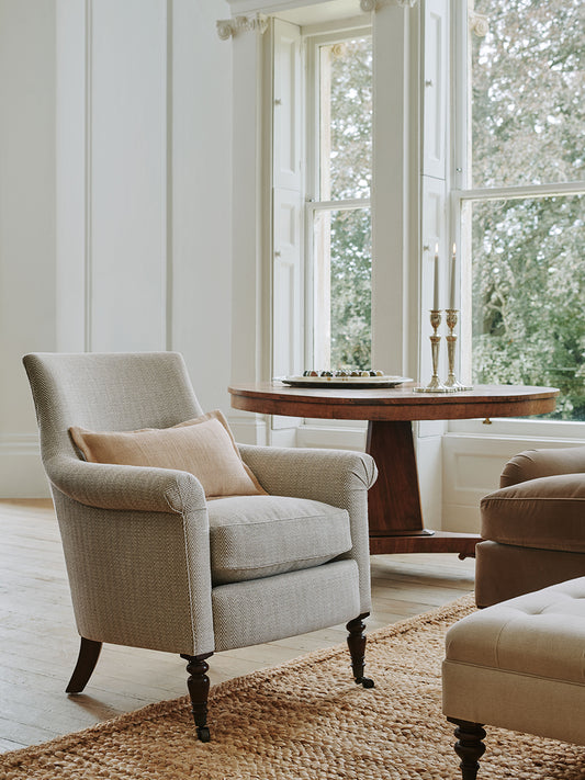 Pollyanna Natural Herringbone Armchair