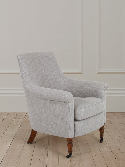 Pollyanna Chair in Linen Herringbone Flax