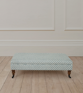 Richmond Rectangle Stool in Stanford Blue