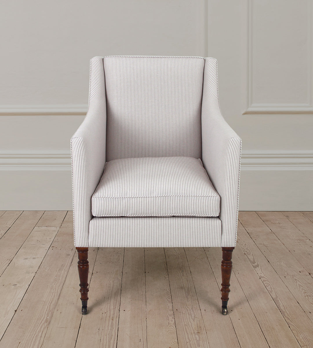 George Armchair in Dart Stripe Silver