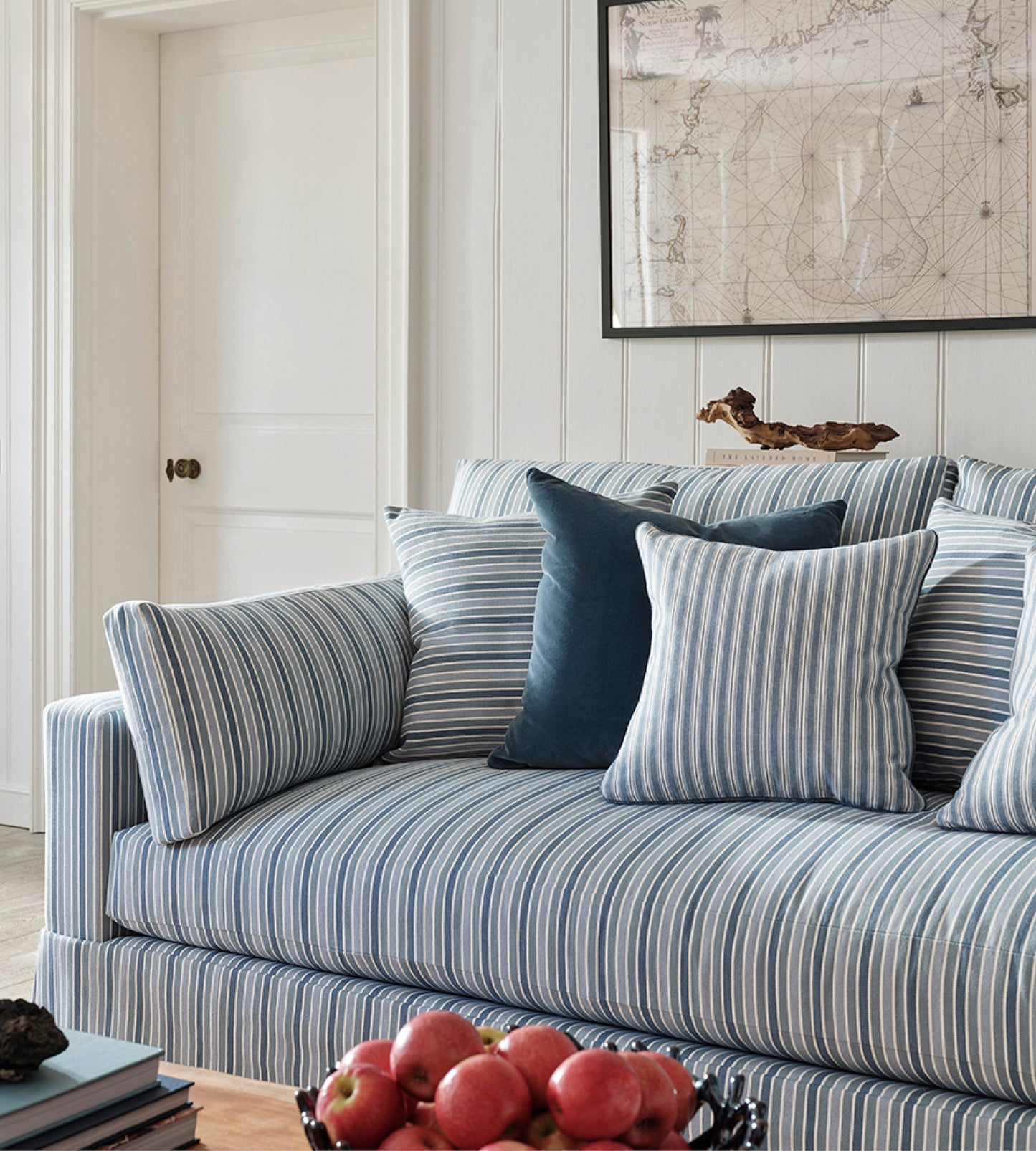 2.5 Seater Eaton Sofa in Amos Stripe Blue
