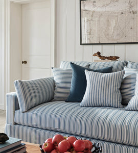 2.5 Seater Eaton Sofa in Amos Stripe Blue