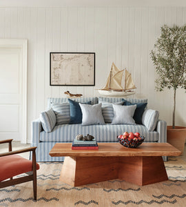 2.5 Seater Eaton Sofa in Amos Stripe Blue
