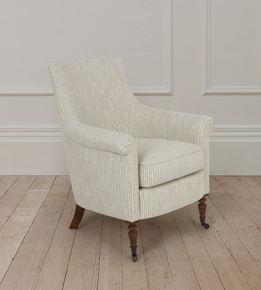 Pollyanna Armchair in Westcot Stripe Beige