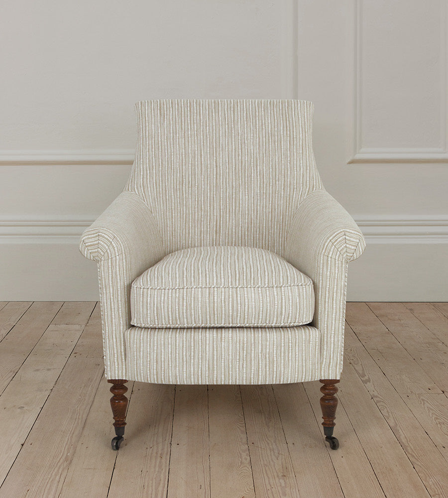 Pollyanna Armchair in Westcot Stripe Beige