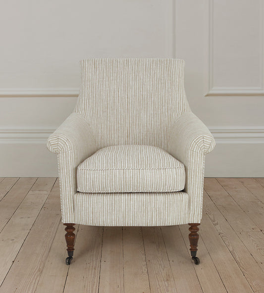 Pollyanna Armchair in Westcot Stripe Beige