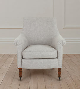 Pollyanna Armchair in Linen Herringbone Flax